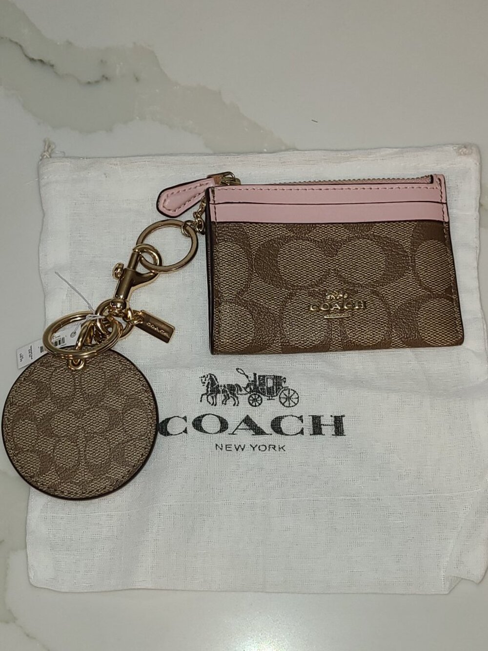 NWT Coach Mini Skinny ID Holder with matching mirror purse charm